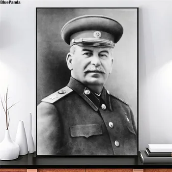 Stalin Portret Minimalistične Umetnosti Platno Poster Tiskanje Slika slikarstvo Črno Belo Steno Sliko Sodobne Dom Dekoracija