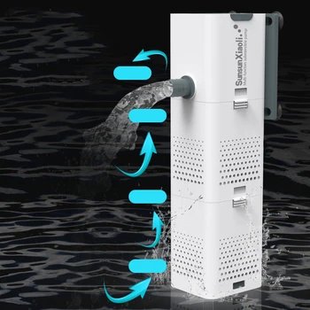 SUNSUN 4 V 1 Multi-funkcijo Akvarij Filter Notranji Goba Filter za Fish Tank Potopne Vodna Črpalka Val Maker Zraka Prezračevalnik
