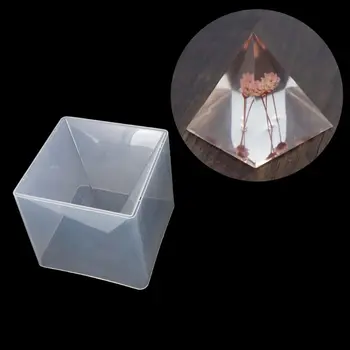 Super Piramida Silikonski Kalup Smolo Obrti Nakit Kristalno Plesni S Plastičnim Okvirjem R9JE