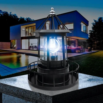 Svetilnik Sončne Svetlobe LED Rotating Svetilke Dvorišču, Vrt Ograjo na Prostem Dekoracijo Senzor Svetilnik Lučka za Osvetlitev Orodja