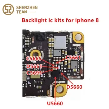 SZteam 10pcs/veliko novih backlight light driver ic kompleti U5660 + Diode D5650 D5651+Kondenzator C5695 C5665 C5661 za iphone 8