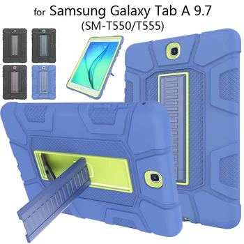 Tablični Kritje velja za Samsung Galaxy Tab JE 9,7 SM-T550 T550 P550 2 V 1 Hibridni Trdi Silikonski PC Oklep Shocproof Stojalo Primeru