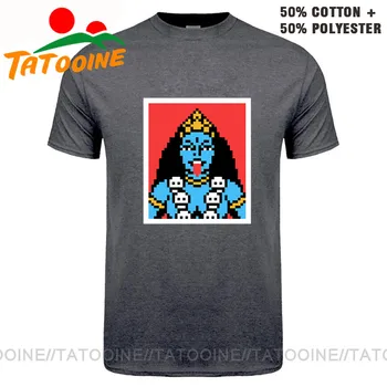 Tatooine boginje v Hinduizmu Kali T shirt homme Hindujski Boginji Kali Potni list Pixel T-shirt hombre Indijski Shiva Tee Majica moški