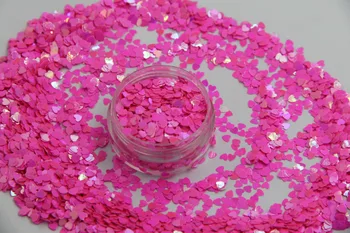 TCI53 Srce oblike Pearlescent Mavrična Rose Carmine Barve konfeti bleščice bleščice za nohte Art DIY dekoracijo 1pack=50 g