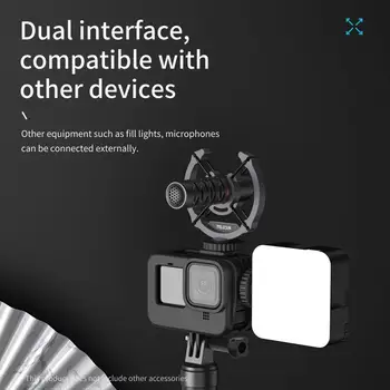 TELESIN Vlog Okvir Stanovanjske Primeru Vesa Z Hladno Čevelj Baterije Strani Pokrova Luknjo za GoPro Hero 9 Črna Kamera dodatna Oprema