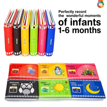 TEYTOY Moj Prvi Mehke Knjige,6 Pack Baby Album, Visoki Kontrast, Barve in Vzorci Baby Foto Knjig,Zgodnje Izobraževanje Igrače za Malčka
