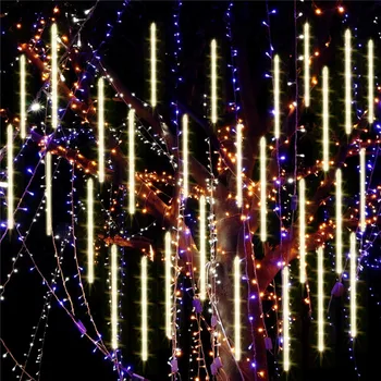 Thrisdar Nadgradnjo 50 CM 384LED Meteor Tuš Dež Niz Svetlobo na Prostem Vrt Božično zabavo, Sneg Pada Ledenica Kaskadne svetlobe