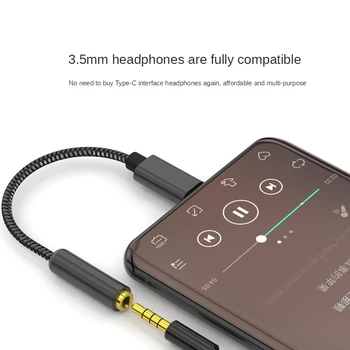 Tip C 3.5 Jack za Slušalke USB C do 3,5 mm Ženski AUX Slušalke Adapter Avdio Kabel Kabel DAC Čip Za Mobilephone