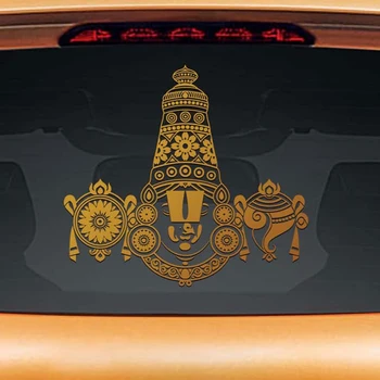 Tirupati Balaji Hinduizmu Symble Om Znak Tatoo Design Avto Nalepke Okno vinilna Freske Zadaj Iver/zlata/črna L1159