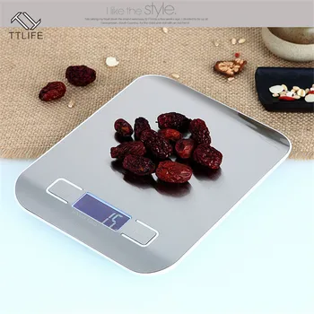 TTLIFE Novih Izvirnih Digitalno Kuhinjsko Tehtnico Food Kava Tehtanje Obsega Števec Nazaj-Osvetljen LCD Zaslon za Peko, Kuhanje 3 KG/0.1 5 KG/0.5
