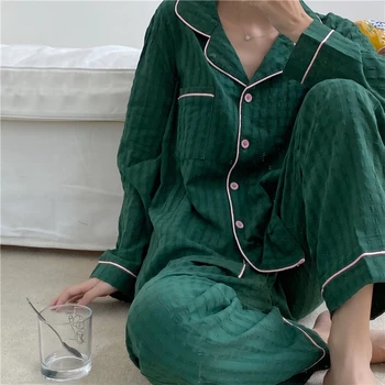 Tujec Kitty Mehko Ženske Pižame Nastavite 2020 Nov Modni Visoke Kakovosti Sleepwear Svoboden Dolg Rokav Jeseni Vrhovi Hlače Jopico Homewear