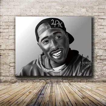 Tupac Shakur Wall Art Plakat Je B. I. G Biggie Smalls 2PAC Tiskanja Platno Slikarstvo Hip Hop Rapper Kralj Stenske Slike Za Dom Dekor