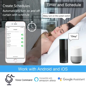 Tuya App Wifi Zavese Stikalo za Motorna Zunanjost Zasloni deluje z Google Pomočnik in Echo Alexa Glasovni Nadzor
