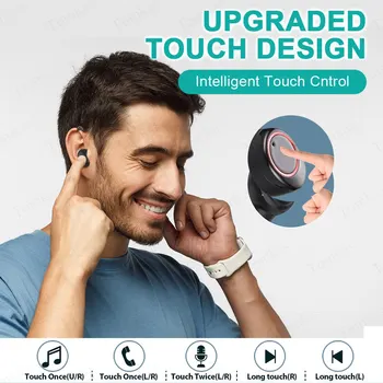 TWS 5.0 Bluetooth 9D Stereo Slušalke Brezžične Slušalke IPX7 Vodotesne Slušalke 4000 mah LED Zaslon Moč Banke Dotik Čepkov
