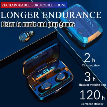TWS Bluetooth 5.0 Slušalke 3500mAh Polnjenje Polje Moči Banke Brezžične Slušalke Športne Nepremočljiva IPX7 Slušalke Z Mikrofonom