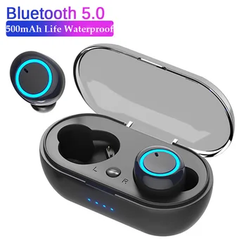 TWS Brezžične Slušalke Bluetooth Slušalke 9D Bas Stereo Nepremočljiva Čepkov Prostoročno, Slušalke Slušalke Z Mikrofonom Polnjenje Primeru