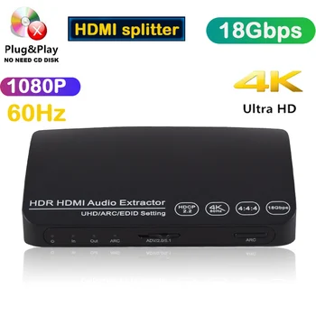 UHD 18gpbs HDMI ARC Stikalo Hdmi Arc (Audio Extractor Razdelilniki 1x3 Digitalni 4k 1080p 3d 60hz HDR HDCP 12-bitni Za Ps3 Ps4 Za Hdtv, Av