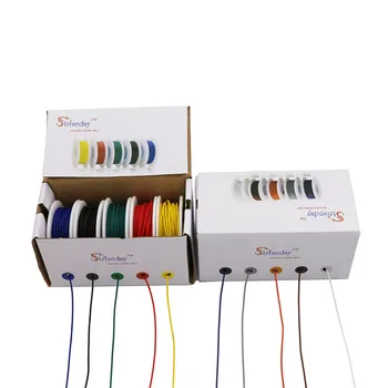 UL 1007 26awg 50meters Kablu žice 5 barv Pramenaste Žice Mix Komplet škatla 1 okvir 2 Električne linije Letalskega prevoznika, Baker PCB Žice DIY