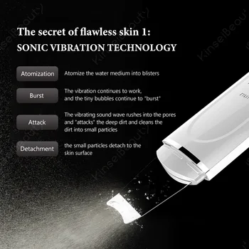 Ultra Sonic Vibriranje, Se Čiščenje Kože Scruber Ogrcev Odstranite Face Lift Lopato Električne Vode Peeling Lopato Obraza Čistilec Por