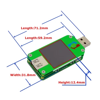 UM24 UM24C USB 2.0 Barvni Zaslon LCD Tester Napetosti Tekoči Meter Voltmeter Ampermeter Napolnjenosti Baterije Kabel Impedanca Merjenje