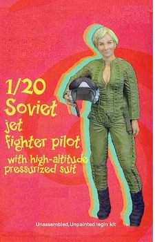 Unpainted Kit 1/20 85mm Kratek las žensko PILOT BOREC 85mm slika Zgodovinski Slika Smolo Kit