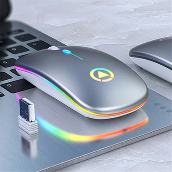 USB Optična Ergonomska Gaming Miška PC Računalniška Miška Za Prenosni RAČUNALNIK Slim za Polnjenje Brezžično Miško Tiho LED Osvetljen Miško