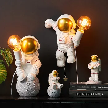 Ustvarjalne Astronavt Namizne Svetilke Dekoracijo Doma Okras V Dnevni Sobi Mizo Dekoracijo Noč Svetlobe Soba Dekoracijo