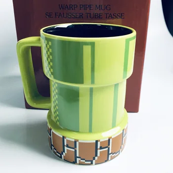 Ustvarjalne Vrč risanka, igra Super Mario Kanalizacije pixel 3D Kave Vrč z roko odprtosti zaslonke keramični Drinkware Pokal Za Rojstni dan Darilo NOVA