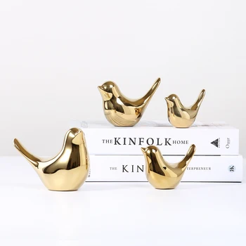 Ustvarjalne Zlata Odlikovanja Keramični Zlata Ptica Figurice Dom Dekoracija Dodatna Oprema Ptica Figur Moda Poroka Okraski