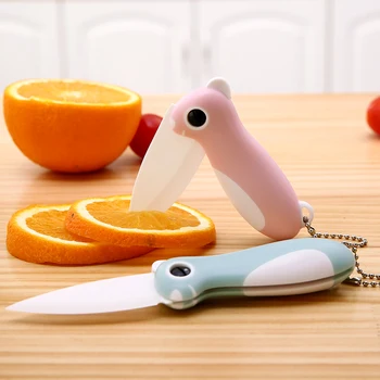 Ustvarjalno, srčkan keramični nož zložljivi kuhinjski noži z Verigo sadje rezalnik slicer Prenosni Lupilnikom rezalno orodje
