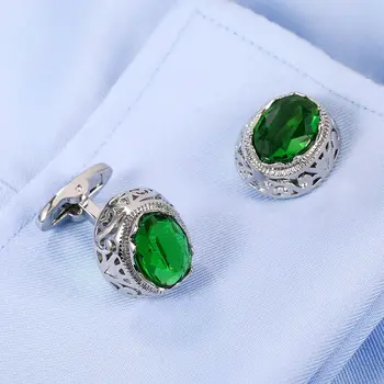 VAGULA Gemelos Zeleno Kristalno zapestne gumbe, Poročno Darilo Obleko Srajco Gumb manšetni 827