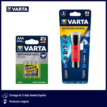 VARTA Pack Zunanja svetilka 5 W rdeča LED + 4 polnilne baterije AAA ali AA polnilne baterije, polnilnik in AAA s 4 režami