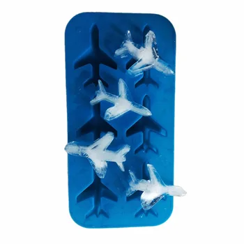 Velika Ledena Kocka Pladenj Puding Plesni 3D zrakoplova, Silikonski 6-Votlini DIY Ice Maker Gospodinjsko Uporabo Kreme Orodja