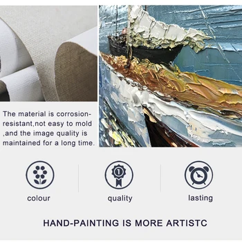 Velika Velikost Ročno Poslikane Oljna Slika Na Platnu Povzetek Jadrnica Wall Art Dom Salon Klub Urad Notranje Opreme Sliko