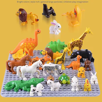 Velikih Delcev Gradnik Živali Združljiv Z Duploed Dinozaver Jungle Živali Serije Big Opeke Igrače Za Otroke