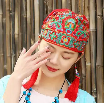 Vezenje skp Kitajski folk Ženske klobuk Letnik skp