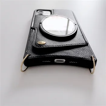 Večfunkcijsko 4 v 1 Reža za Kartico Ogledalo Oporo Primeru Telefon Za iPhone SE 2020 6 6S 7 8 Plus X Xs Xr 11 Pro Max Primeru Zajema Funda