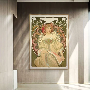 Vila Art Nouveau Znanih Slik Alphonse Mucha Platno Umetnosti Plakatov In Fotografij Mucha Umetniške Slike Za na Steno dnevne Sobe Dekor