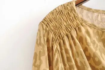 Vintage Chic Boho dolg rokav rumena Cvjetnim tiskanja plaži Bohemian proti-vrat mini obleka Ženske Poletje happie obleko vestidos