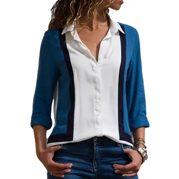 Vintage Cvjetnim Tiskanja Bluzo Majica Jeseni Dolg Rokav Šifon Bluzo Seksi River Ženske Majice Priložnostne Svoboden Srajca Plus Velikost 5XL