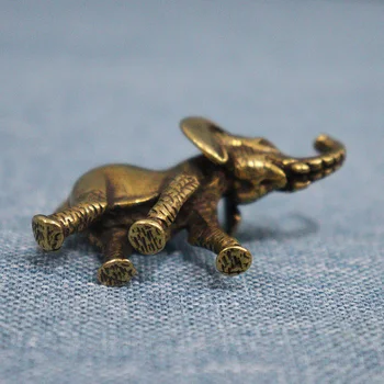 Vintage Medenina Slon Doma Dekor Okraski Obrti Miniature Figurice Namizno Dekoracijo Dodatki, Ročno Mini Živali Kip