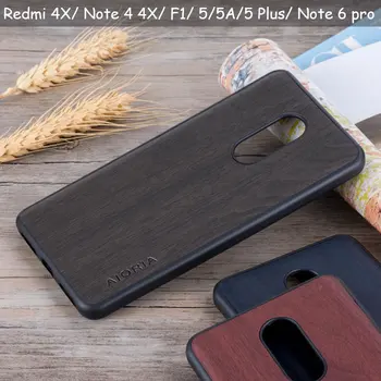 Vintage primeru za Xiaomi Redmi opomba 4 4X Pocophone F1 5A 5 Plus mehka TPU &les PU usnja, kože, ki pokriva coque fundas Opomba 5 6 pro