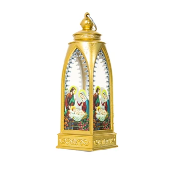 Vintage Verske Dekorativni lahki Prenosni Darilo Obrti Visi Svetilka Počitniških Domov Cerkev Božič Pisane v Zaprtih prostorih LED