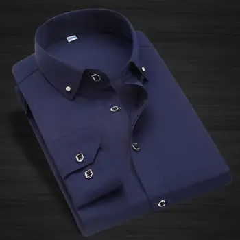 Visoka Kakovost Moške Dolg Rokav Shirt Obleko Priložnostne Barva Redno Fit Design Poslovni Moški Socialne Srajce Bela Modra Črna