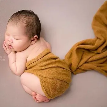 Visoka Kakovost Novorojenčka Fotografija Jersey Zaviti Otroka stretch Swaddle blanekt Layering tkanine