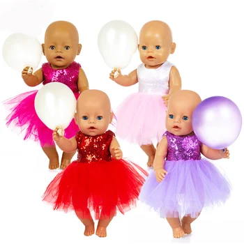 Visoka Kakovost Sijaj Obleko Obleke Fit Za novorojenčka otroka 43 cm Lutka Obleko Lutka Pribor Za 17inch Baby Doll