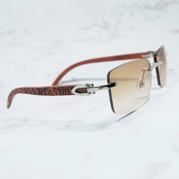 Vklesan Palisander Sončna Očala Moških Rimless Oblikovalec Carter Sončna Očala Vintage Modnih Očal Rimless Kvadratnih Očala Odtenki