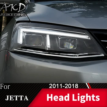Vodja Svetilka Za Avto VW Jetta Mk6 2011-2018 R8 Oblikovanje Luči Luči za Meglo Dan Teče Luči DRL H7 LED Bi Xenon Žarnica Avto Opremo