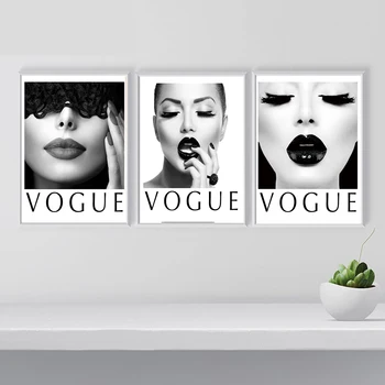 Vogue Slika Minimalističen Nordijska Črno-Bele Plakate In Grafike Wall Art Platno Slikarstvo Stensko Sliko, Dnevna Soba Dekor