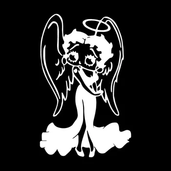 Volkrays Moda Avto Nalepke Betty Boop Angel Lepo kakovostne Opreme Reflektivni Nepremočljiv Pokrov Prask, PVC Nalepke,15 cm*9 cm